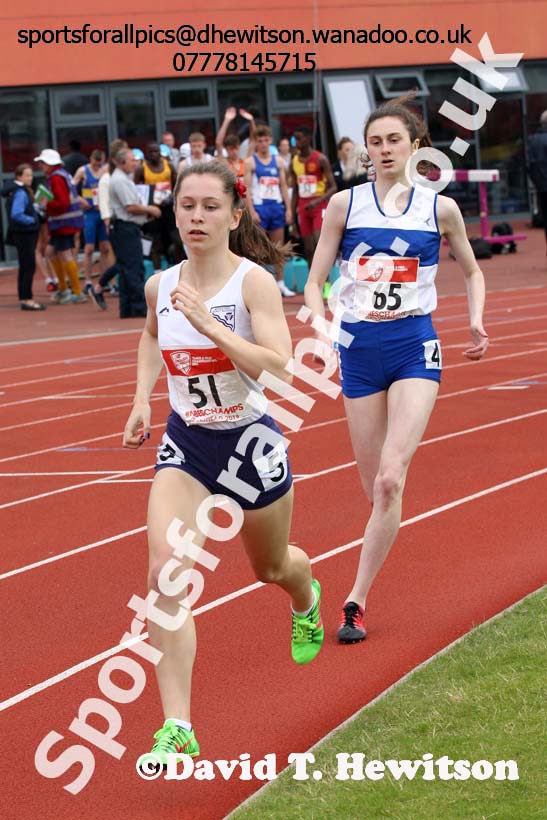 Inter girls 800 metres, English Schools Track and Field. Photo: David T. Hewitson/Sports for All Pics